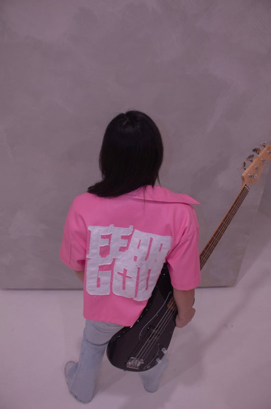 Pink Fear God leather Jacket